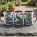 Blooming Peacock Stained Glass Style Mug
