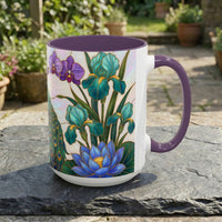 Blooming Peacock Stained Glass Style Mug