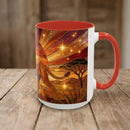 Savannah Lion Stained Glass Style Mug