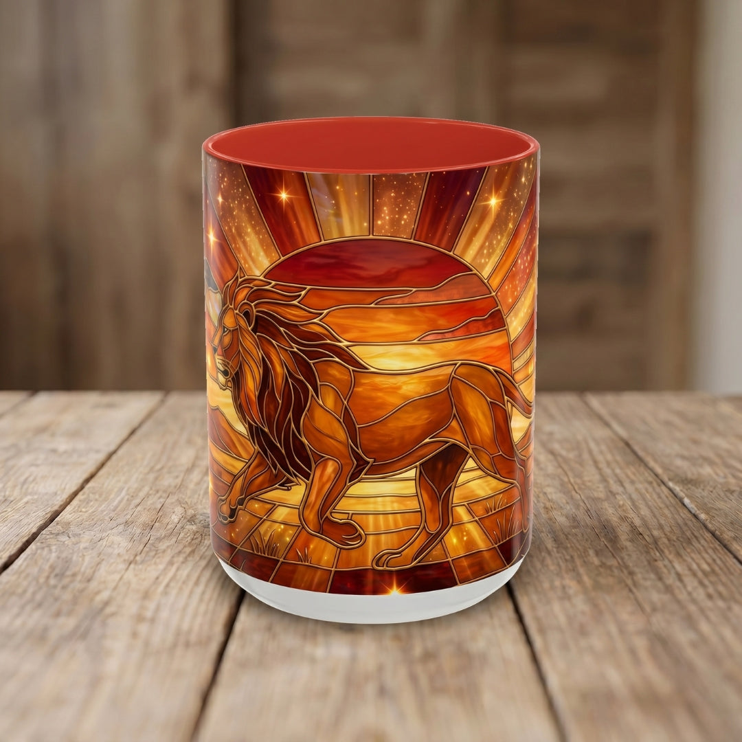 Savannah Lion Stained Glass Style Mug