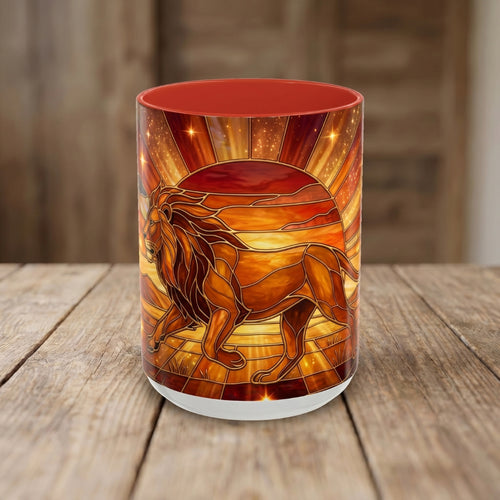 Savannah Lion Stained Glass Style Mug