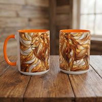 Amber Lion Stained Glass Style Mug