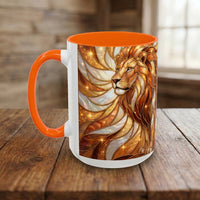 Amber Lion Stained Glass Style Mug
