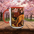 Sakura Lion Stained Glass Style Mug