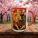 Sakura Lion Stained Glass Style Mug