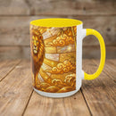 Golden Sakura Lion Stained Glass Style Mug