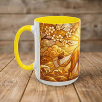 Golden Sakura Lion Stained Glass Style Mug