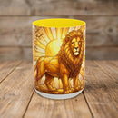 Golden Sakura Lion Stained Glass Style Mug