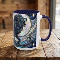 Sapphire Lion Stained Glass Style Mug