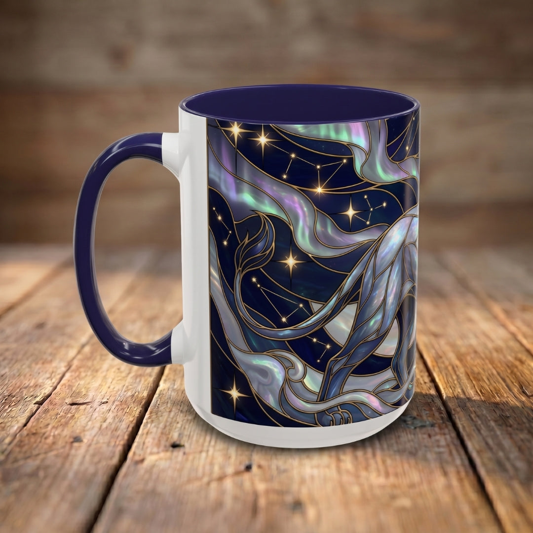 Celestial Lion Stained Glass Style Mug