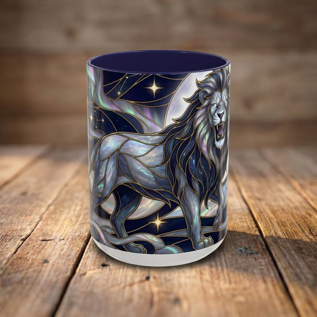 Celestial Lion Stained Glass Style Mug