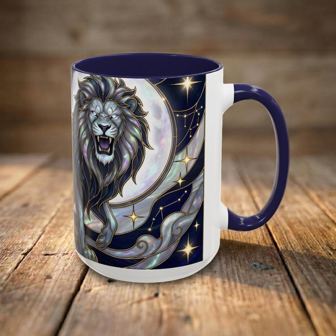Celestial Lion Stained Glass Style Mug