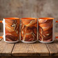 Amber Wolf Stained Glass Style Mug