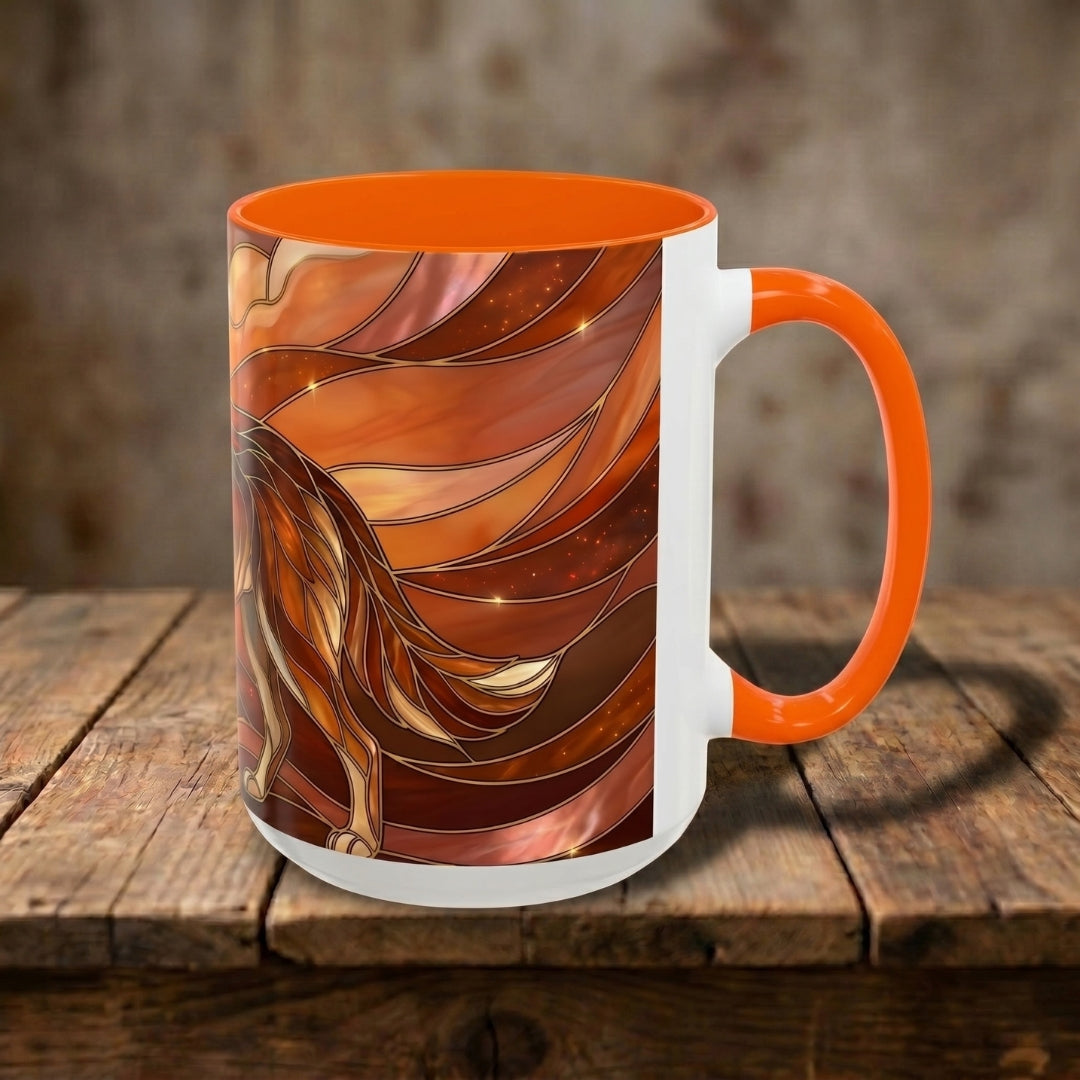 Amber Wolf Stained Glass Style Mug