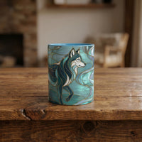 Forest Wolf Stained Glass Style Mug