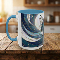 Moon Howl Wolf Stained Glass Style Mug