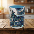 Moon Howl Wolf Stained Glass Style Mug