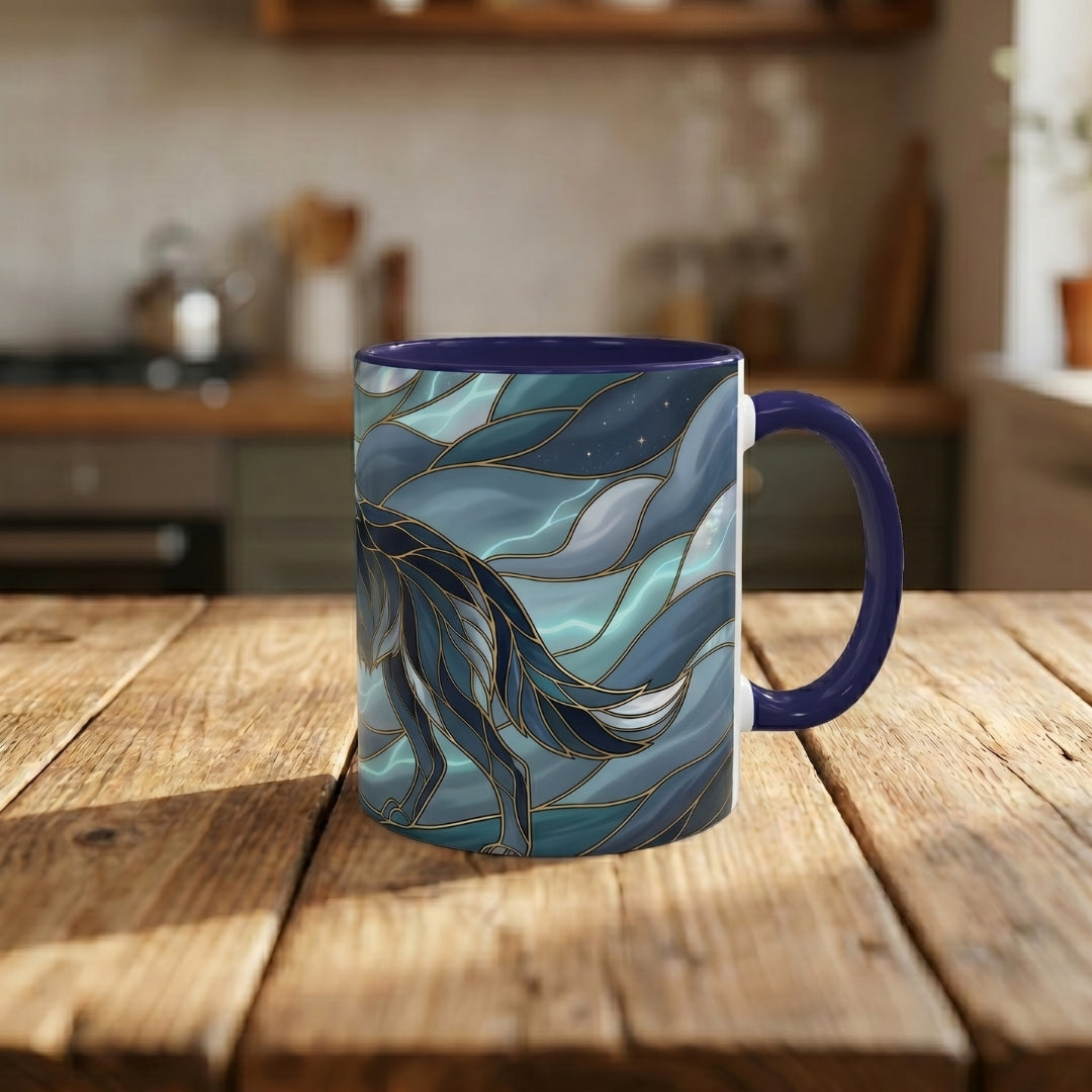 Storm Wolf Stained Glass Style Mug