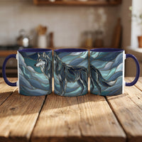 Storm Wolf Stained Glass Style Mug