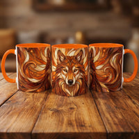Ember Wolf Stained Glass Style Mug