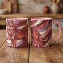 Rose Gold Wolf Stained Glass Style Mug