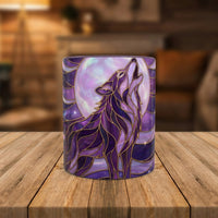 Amethyst Wolf Stained Glass Style Mug