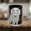 Night Wolf Stained Glass Style Mug