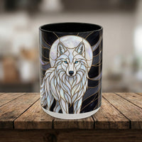 Night Wolf Stained Glass Style Mug