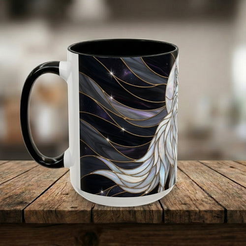 Night Wolf Stained Glass Style Mug