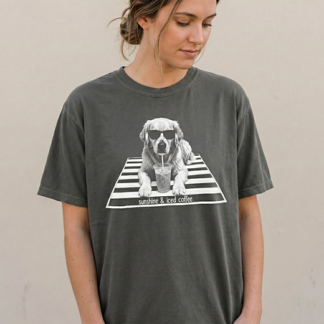 Sunshine & Iced Coffee Dog Comfort Colors® T-Shirt
