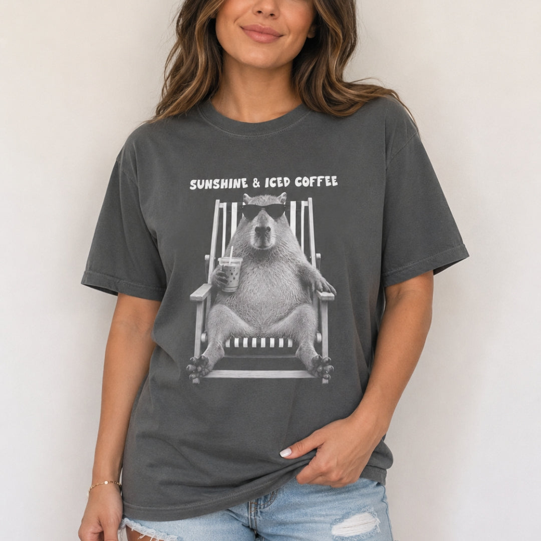 Sunshine & Iced Coffee Capybara Comfort Colors® T-Shirt