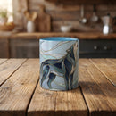 Mystical Blue Wolf Stained Glass Style Mug