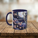 Night Sakura Wolf Stained Glass Style Wolf Coffee Mug