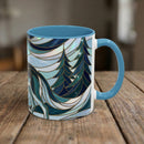 Pine Forest Wolf Stained Glass Style Mug