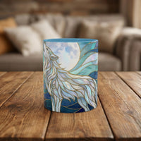 Moonlit Wolf Stained Glass Style Mug