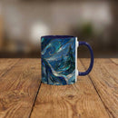 Blue Wolf Stained Glass Style Mug