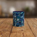 Blue Wolf Stained Glass Style Mug