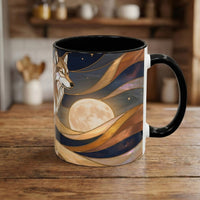 Nightscape Wolf Moon Stained Glass Style Mug