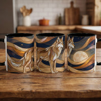 Nightscape Wolf Moon Stained Glass Style Mug