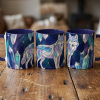 Crystal Wolf Stained Glass Style Mug