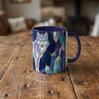 Crystal Wolf Stained Glass Style Mug