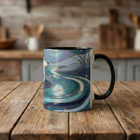 River Moon Wolf Stained Glass Style Mug