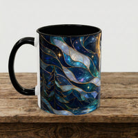 Moonlit Howl Wolf Stained Glass Style Mug
