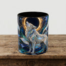 Moonlit Howl Wolf Stained Glass Style Mug