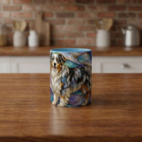 Celestial Australian Shepherd Stained Glass Style Mug