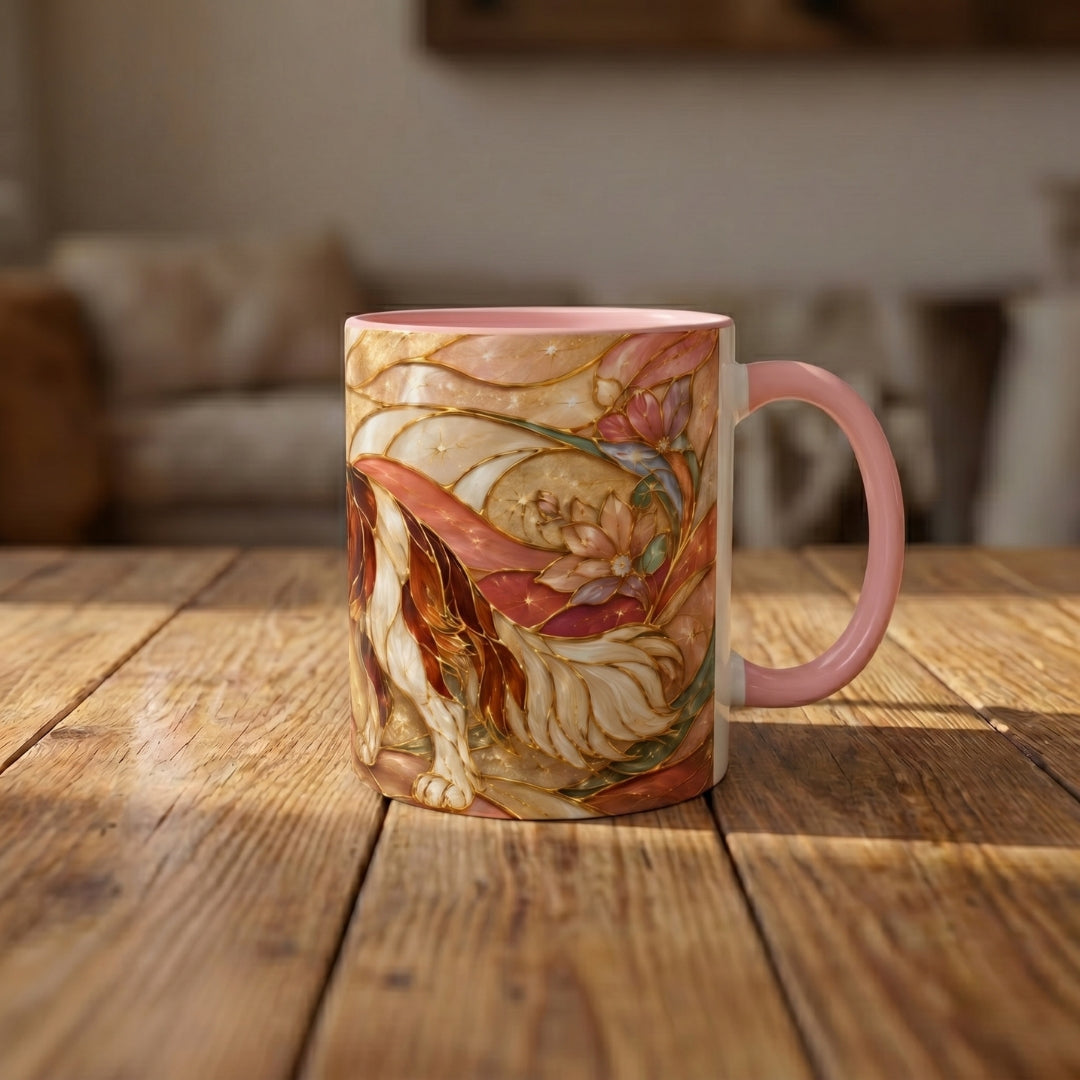 Blossom Cavalier King Charles Spaniel Stained Glass Style Mug
