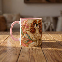 Blossom Cavalier King Charles Spaniel Stained Glass Style Mug