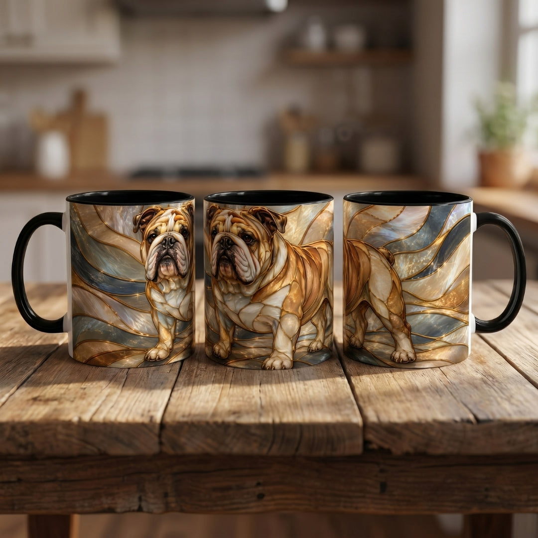 Regal Bulldog Stained Glass Style Mug