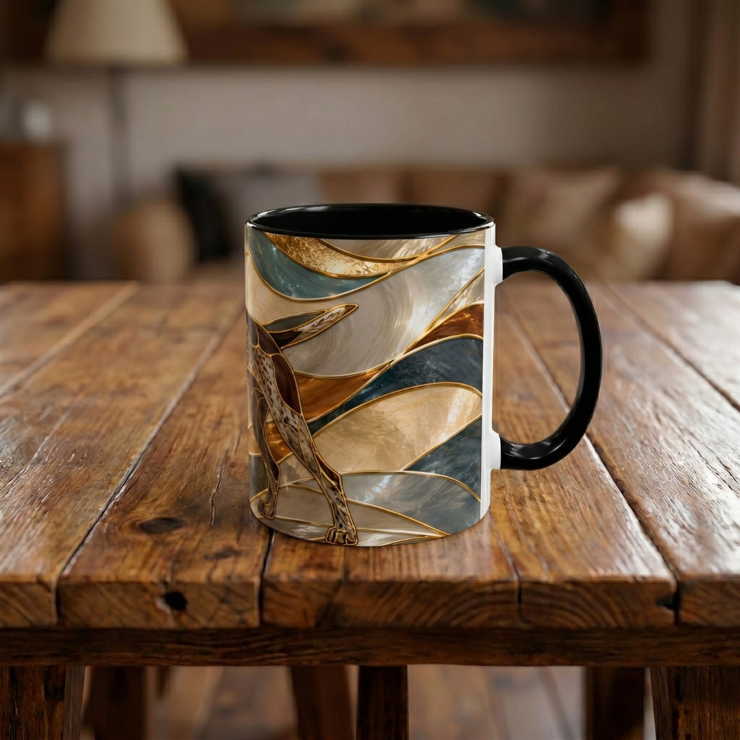Warm Glow German Shorthaired Pointer Stained Glass Style Mug