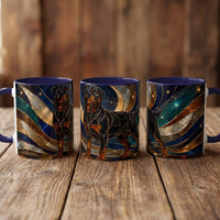 Warm Glow Rottweiler Stained Glass Style Mug
